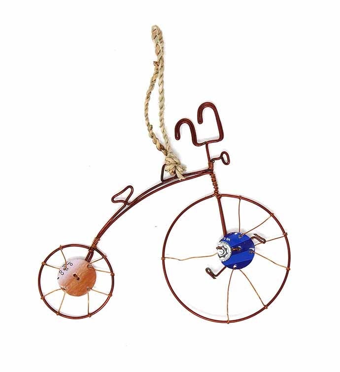 Recycled Wire Handmade Wire Bicycle Ornament