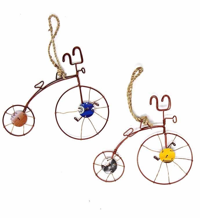 Recycled Wire Handmade Wire Bicycle Ornament