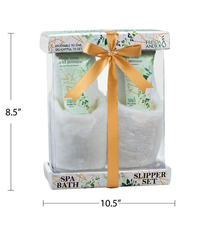 White Rose & Jasmine Bath And Body Spa Slippers Gift Set