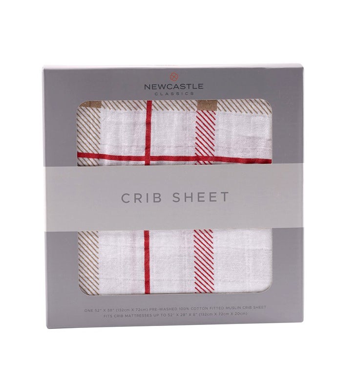 Cotton Muslin Crib Sheet   Patterned