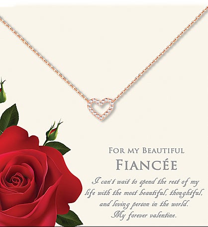 "For My Beautiful Fiancee" Mini Heart Valentine's Day Necklace