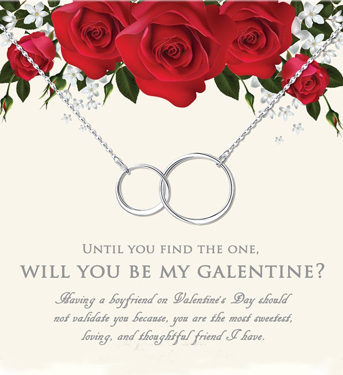 Will You Be My Galentine? Infinity Ring Valentine's Day Necklace