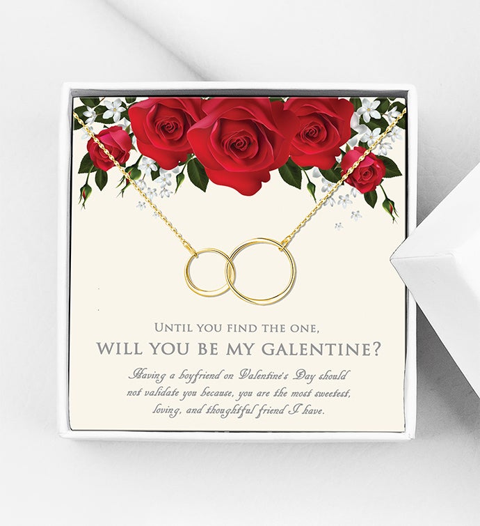 Will You Be My Galentine? Infinity Ring Valentine's Day Necklace