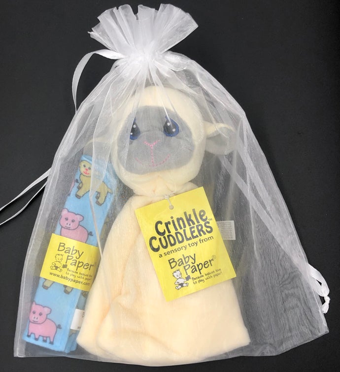 Lamb Crinkle Cuddler With Coordinating Baby Paper