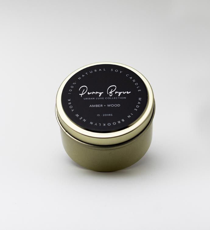 100% Natural Soy Candle   Amber + Wood