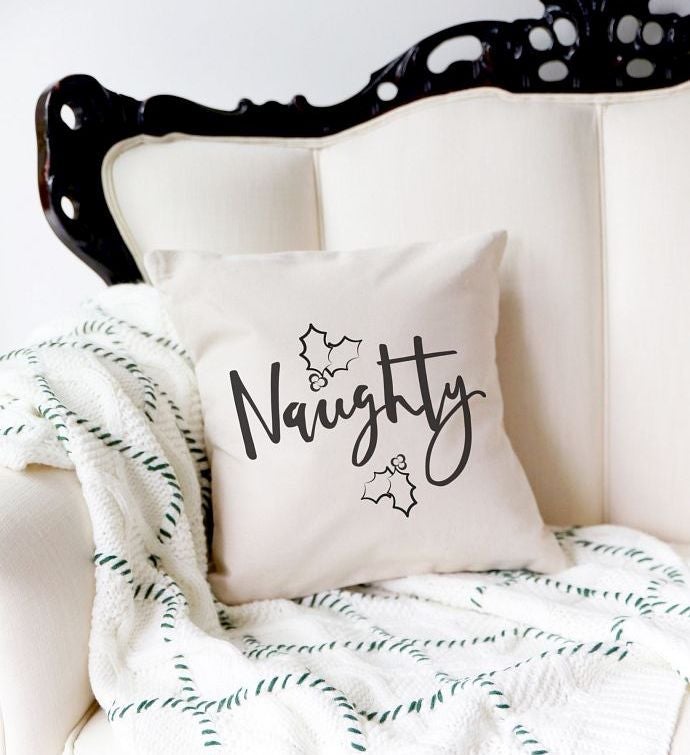 Naughty/ Nice Holiday Pillow Cover