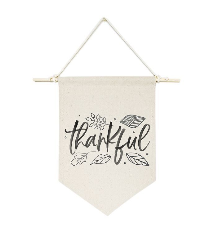 Grateful, Thankful, Blessed Canvas Wall Hang