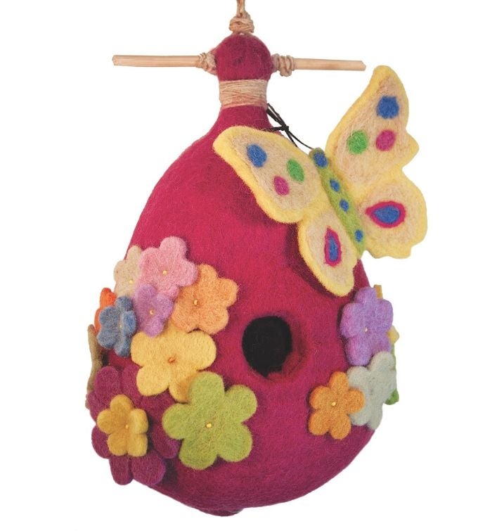 Handmade Wild Woolies Felt Butterfly Birdhouse