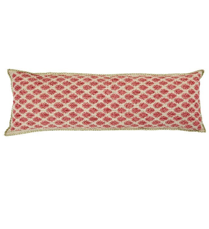 Artisan Hand Loomed Cotton Lumbar Pillow 