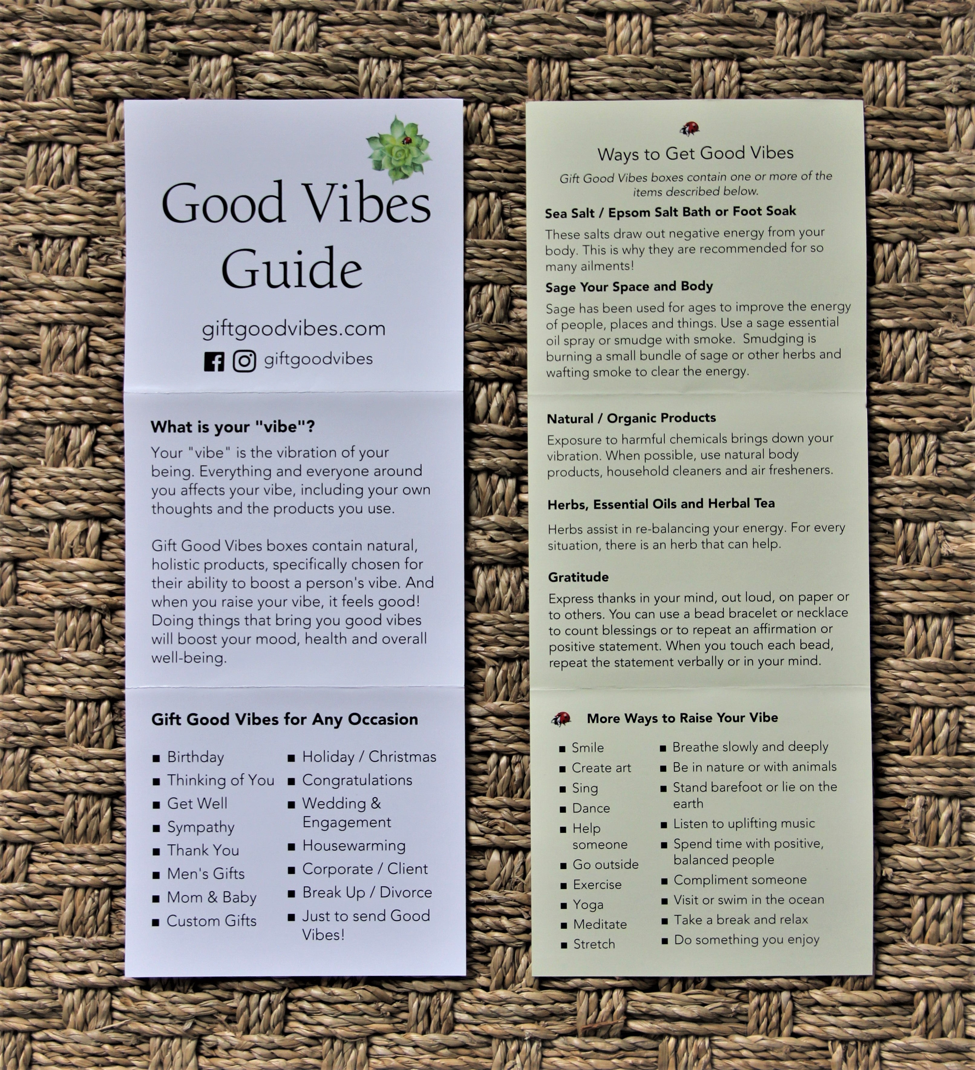 Good Vibes Men's Gift Box- Feathers Card