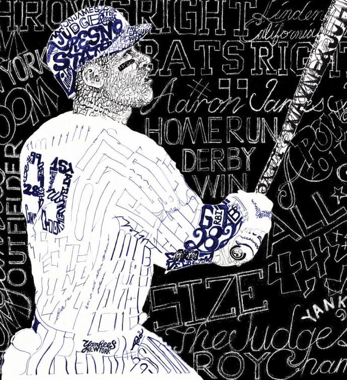 Aaron Judge 2017 Rookie Year Word Art