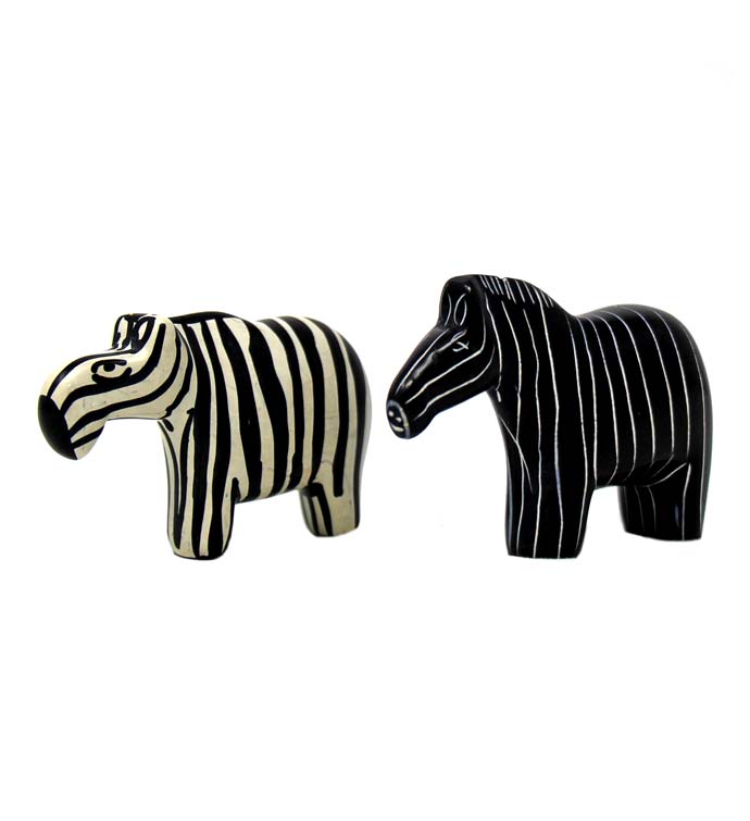 Hand carved Yin yang Zebra Soapstone Statues