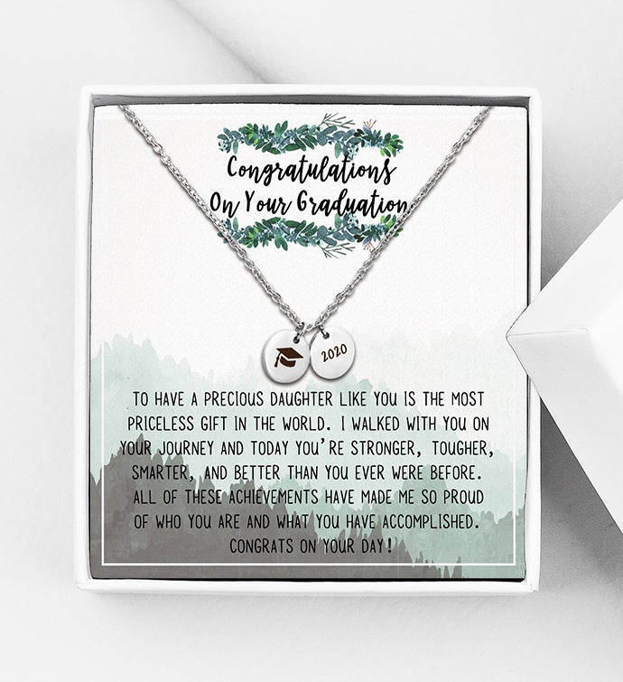 Anavia Graduation Class of 2020 Double Mini Disc Pendant Necklace