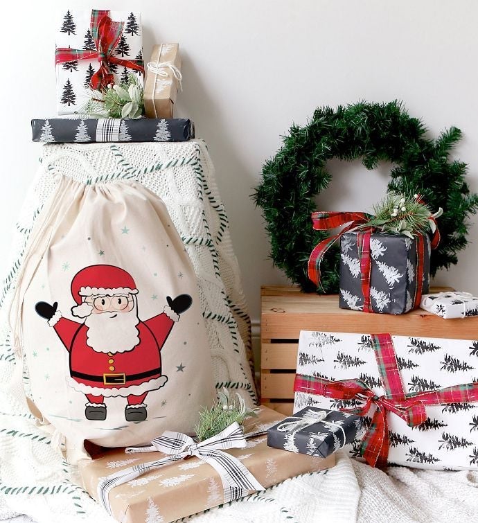 Christmas Santa Sack For Presents And Holiday Decorations
