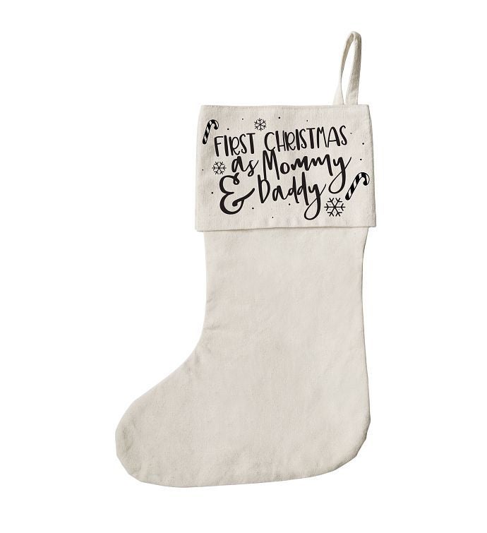 First Christmas As Mommy And Daddy Christmas Stocking For Presents