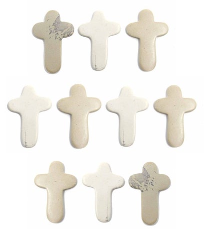 Hand-Carved Soapstone Comfort Crosses, Set Of 10