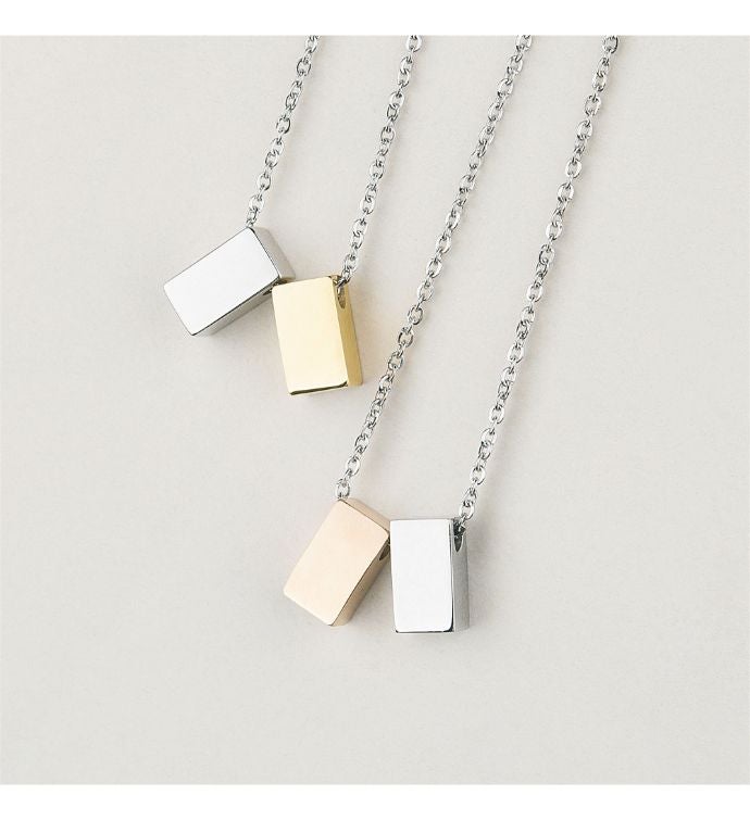 Cube Necklace With Happy Birthday Card And Gift Box