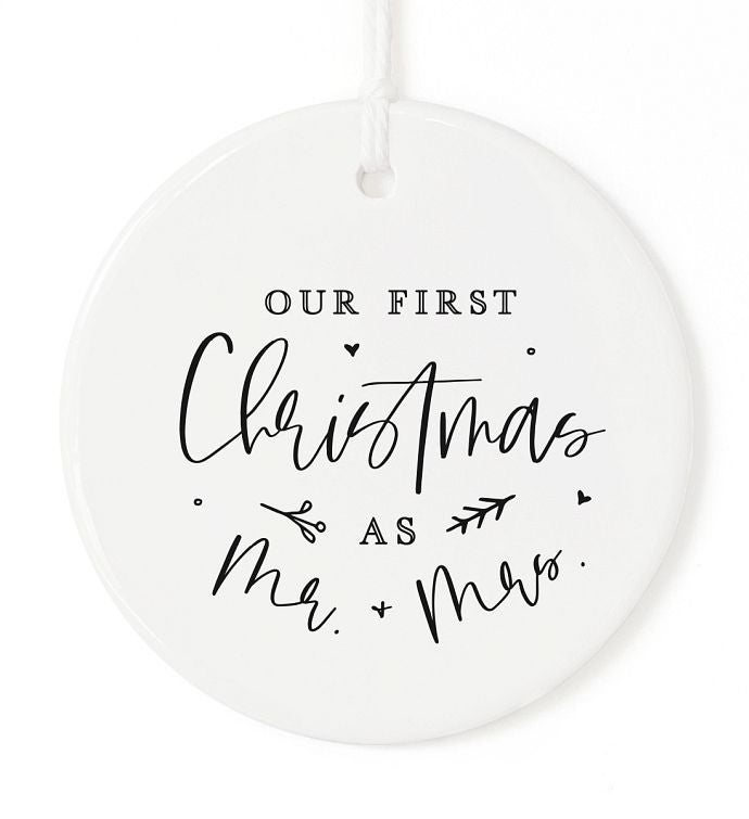 Our First Christmas As Mr. & Mrs. Ceramic Christmas Ornament