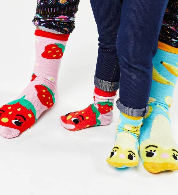 Strawberry & Banana Matching Socks Adult & Toddler