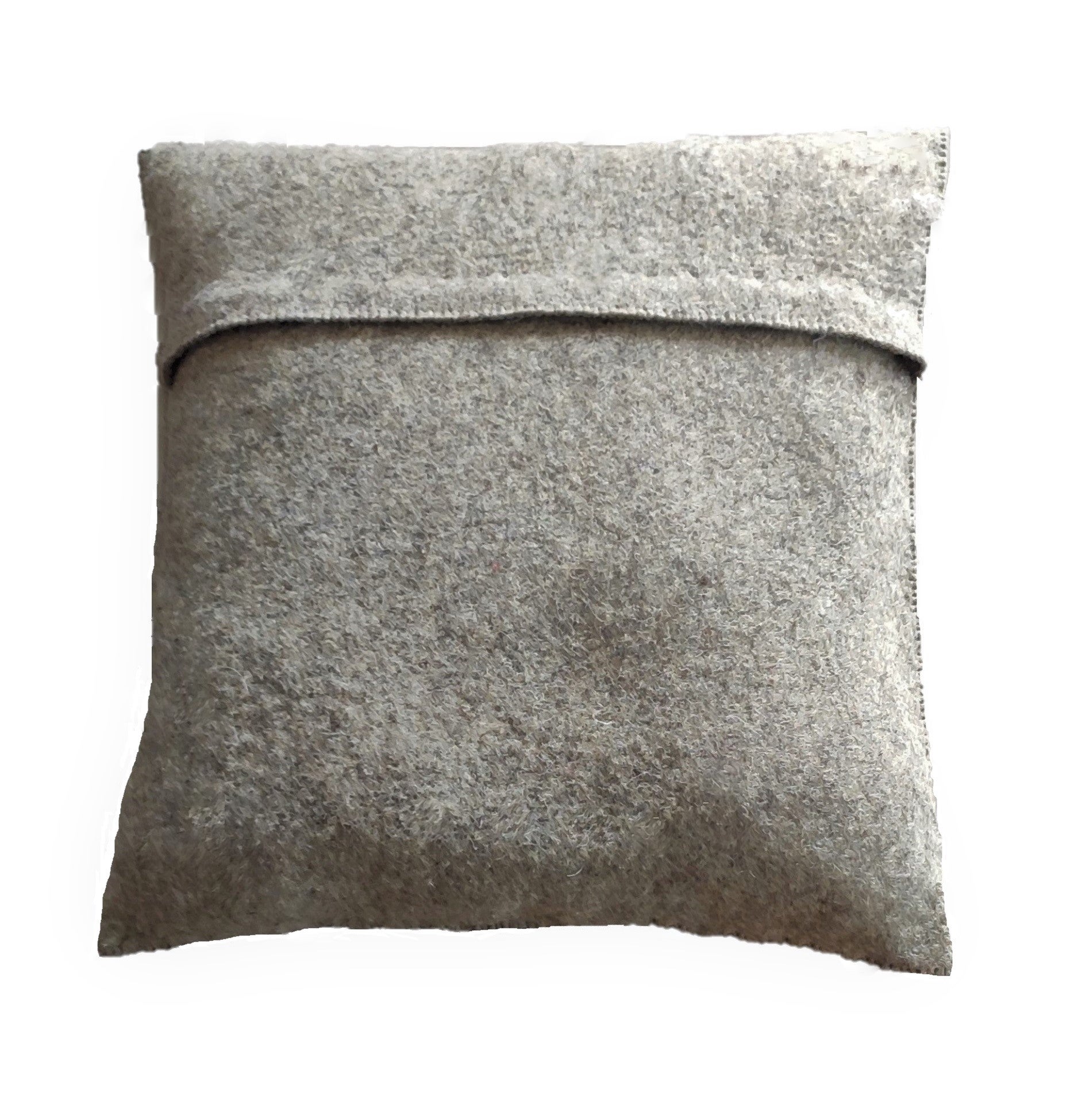 Hand Felted Wool Pillow Cream Peace Sign On Gray  20"