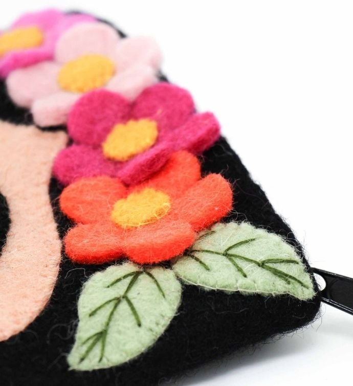 Handmade Frida Felt Pouch