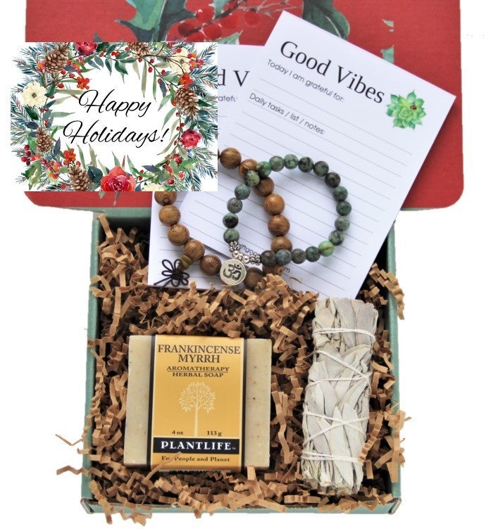 Good Vibes Couple's Gift Box   Small   "Happy Holidays" Card