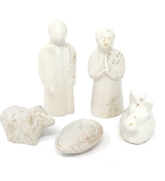 Holy Family Nativity 5-piece Soapstone Set