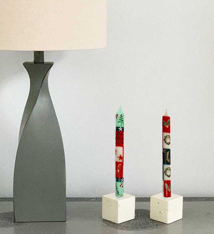Hand-painted Christmas Candles