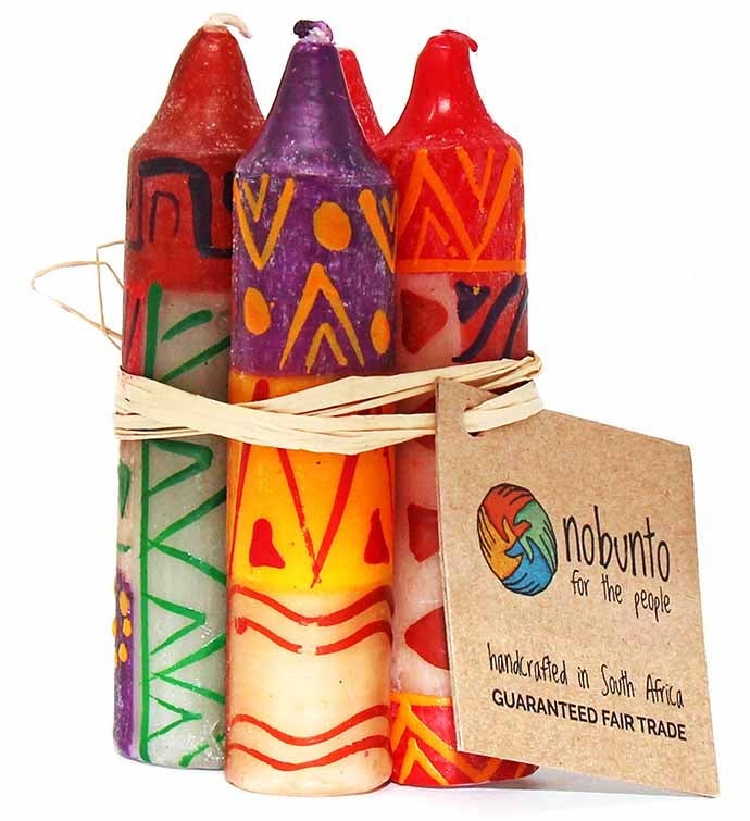 Hand-painted 4" Dinner Or Shabbat Candles