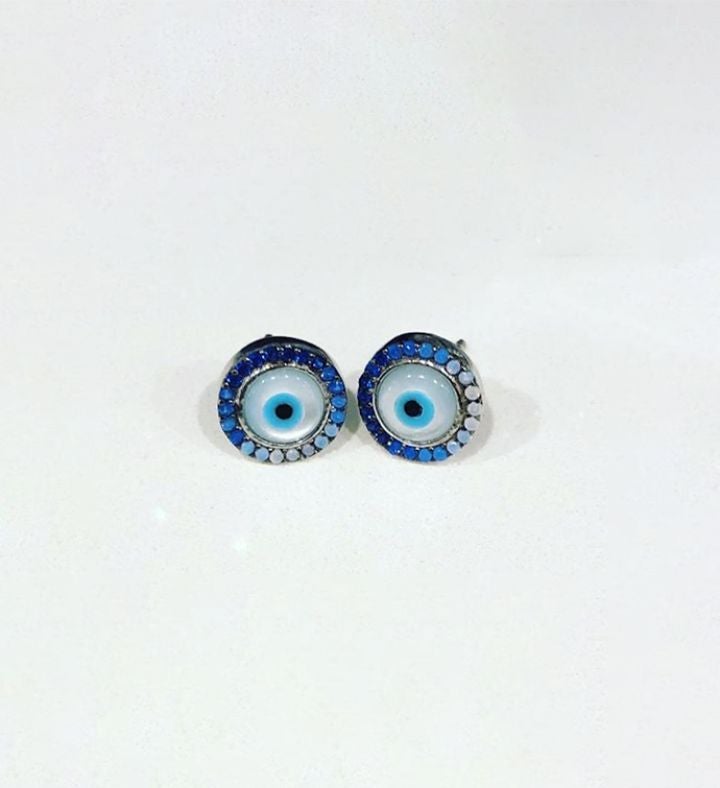 Sterling Silver Evil Eye Earrings