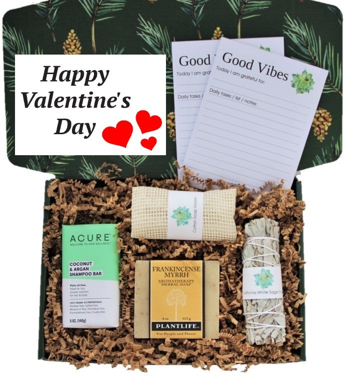Good Vibes Men's Gift Box   Medium   "happy Valentine's Day" Card