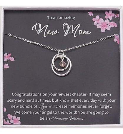 To An Amazing New Mom Card And Sterling Silver Necklace