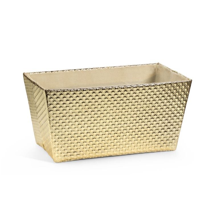 Warm Vanilla Fragrance Bath & Body Gift Set in Gold Basket