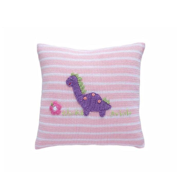 Dinosaur 10" Pillow, Pink