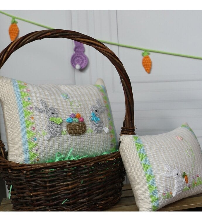 Easter Basket Bunny 8x11" Pillow