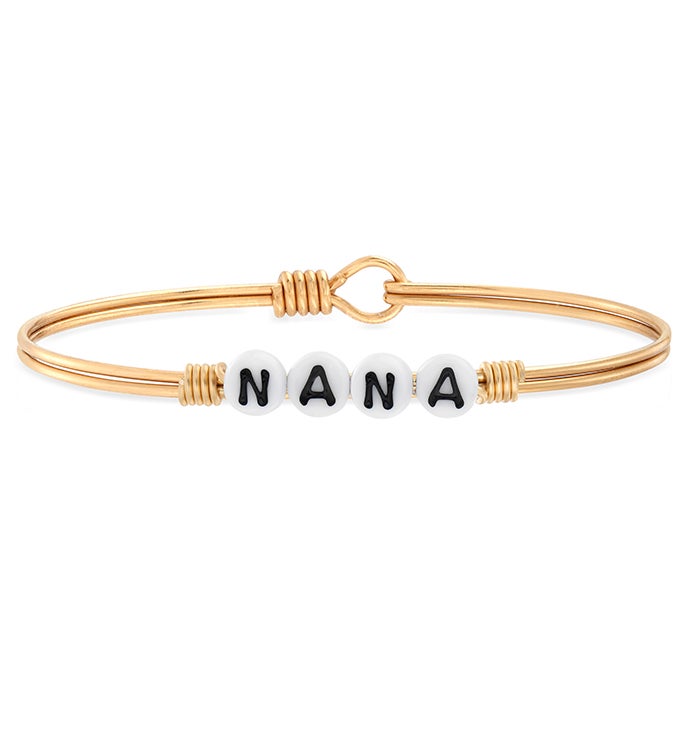 Nana Letter Bead Bangle Bracelet