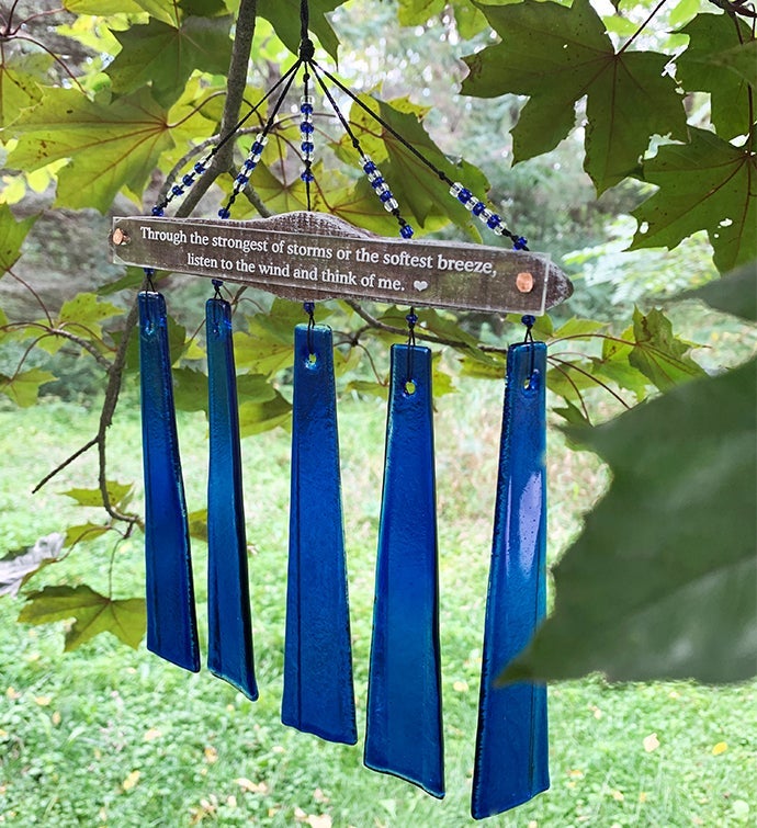 Memorial Sun Catcher Wind Chime With Butterfly Hook