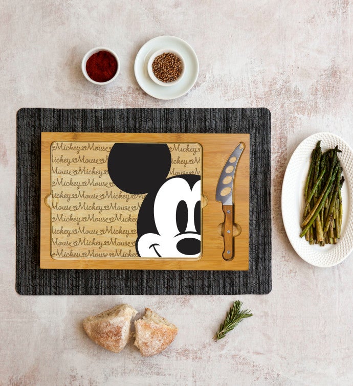 Disney Icon Glass Top Cutting Board & Knife Set