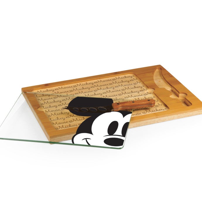 Disney Icon Glass Top Cutting Board & Knife Set