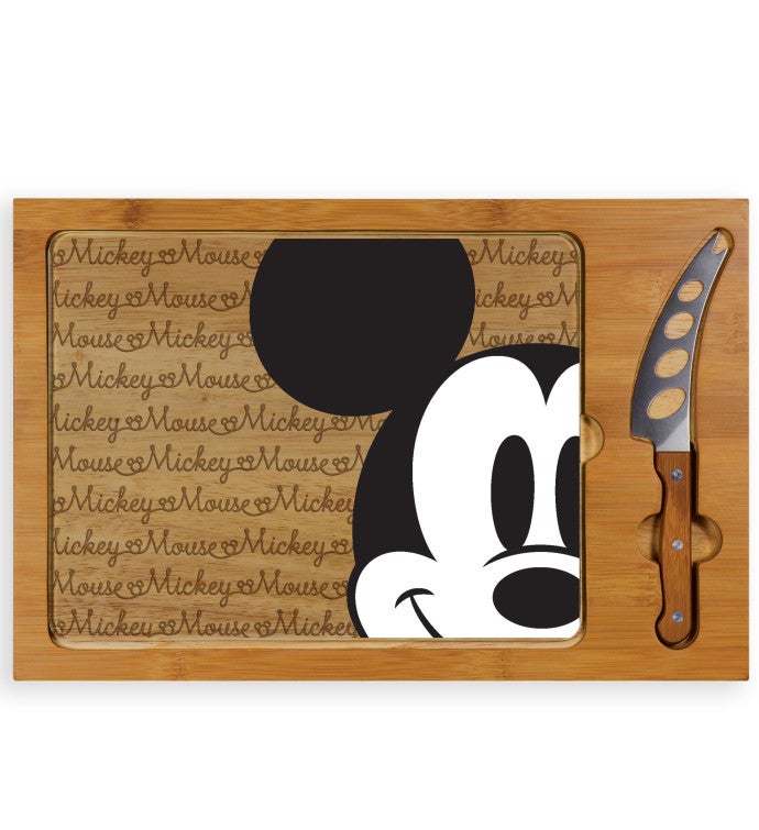 Disney Icon Glass Top Cutting Board & Knife Set