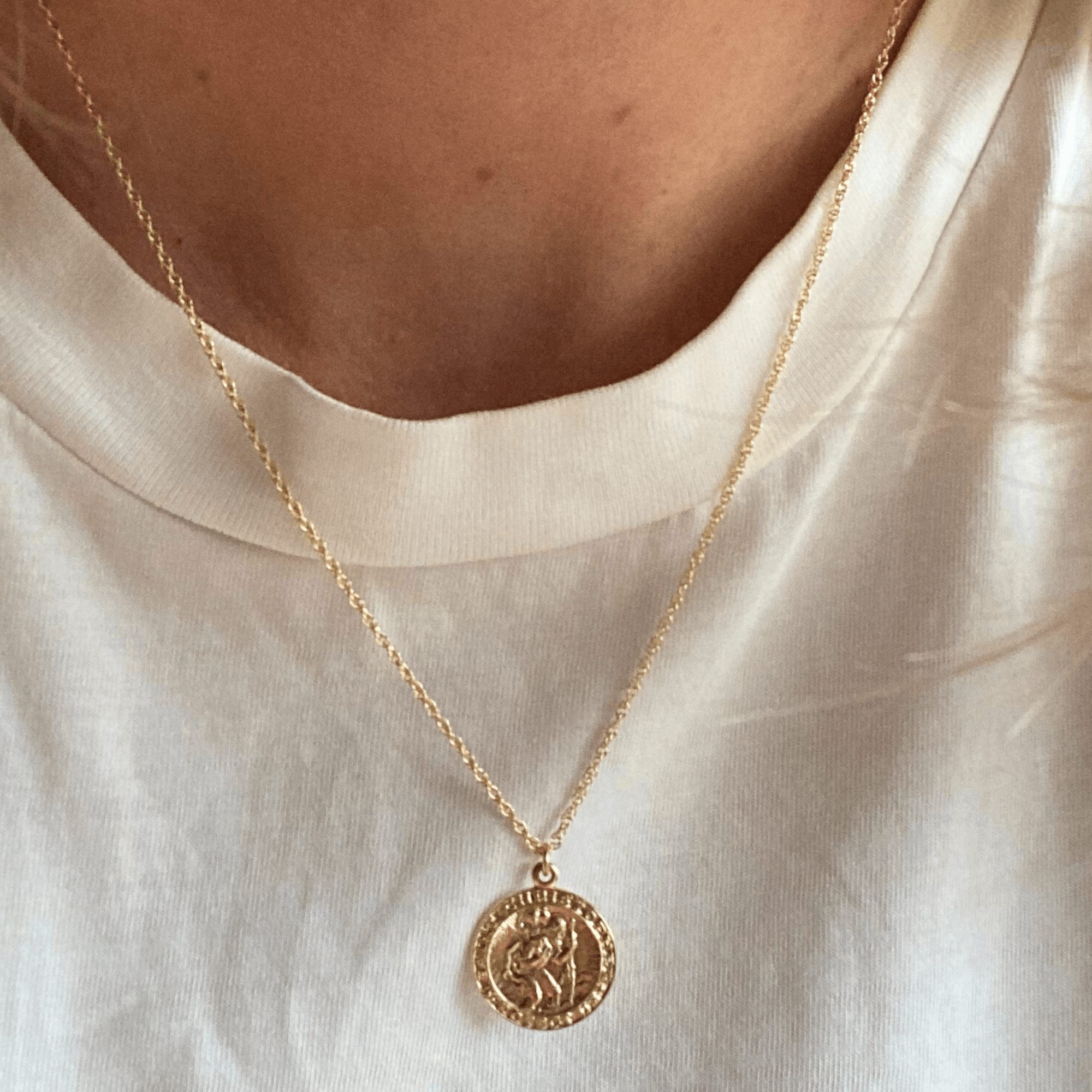 14k Gold Filled St. Christopher Necklace