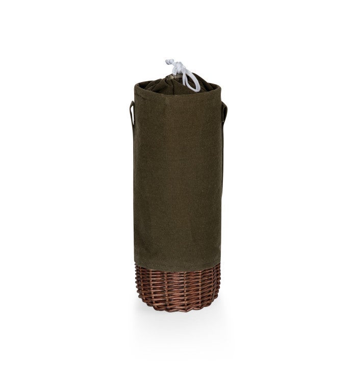 Malbec Insulated Canvas And Willow Wine Bottle Basket