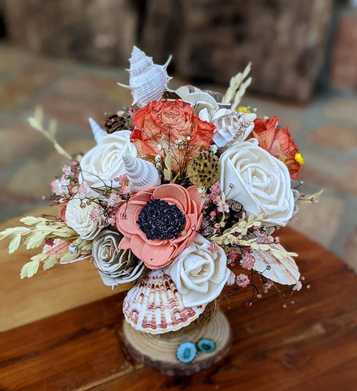 Handcrafted Preserved Beach Floral Centerpiece with Fragrance