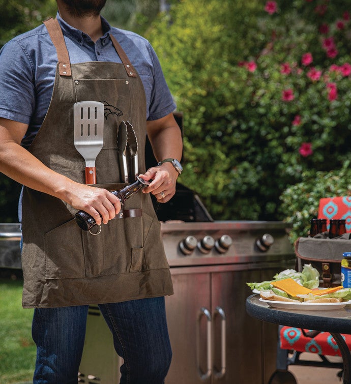 NFL Bbq Apron With Tools & Bottle Opener