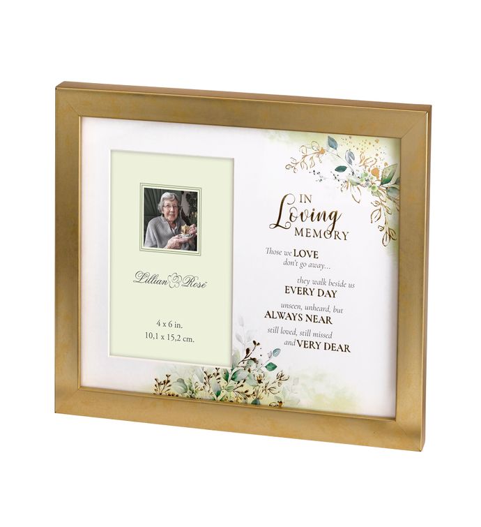 Lillian Rose Botanical Themed Memorial Photo Frame With Sympathy Verse