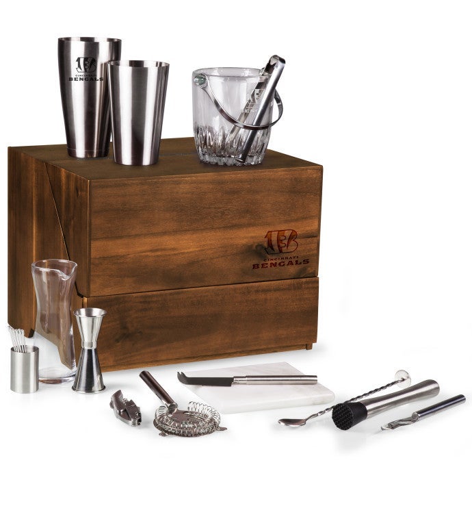 Madison Acacia Tabletop Bar Set, Acacia Wood