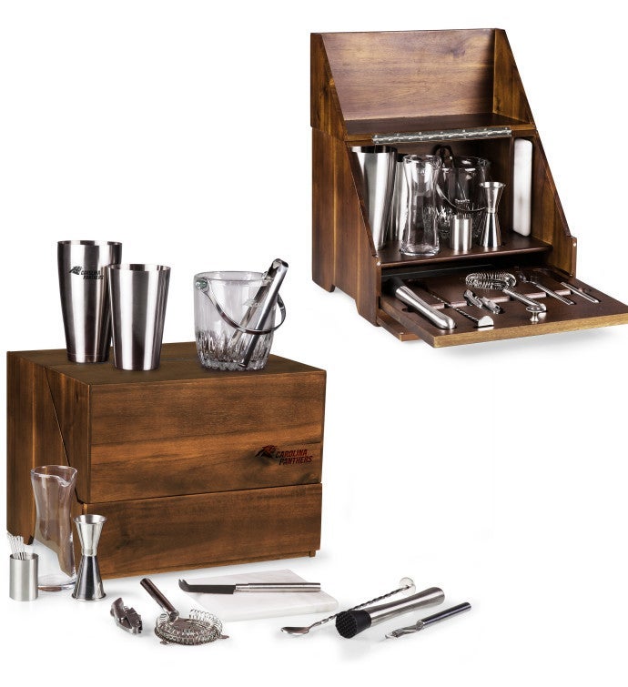 Madison Acacia Tabletop Bar Set, Acacia Wood