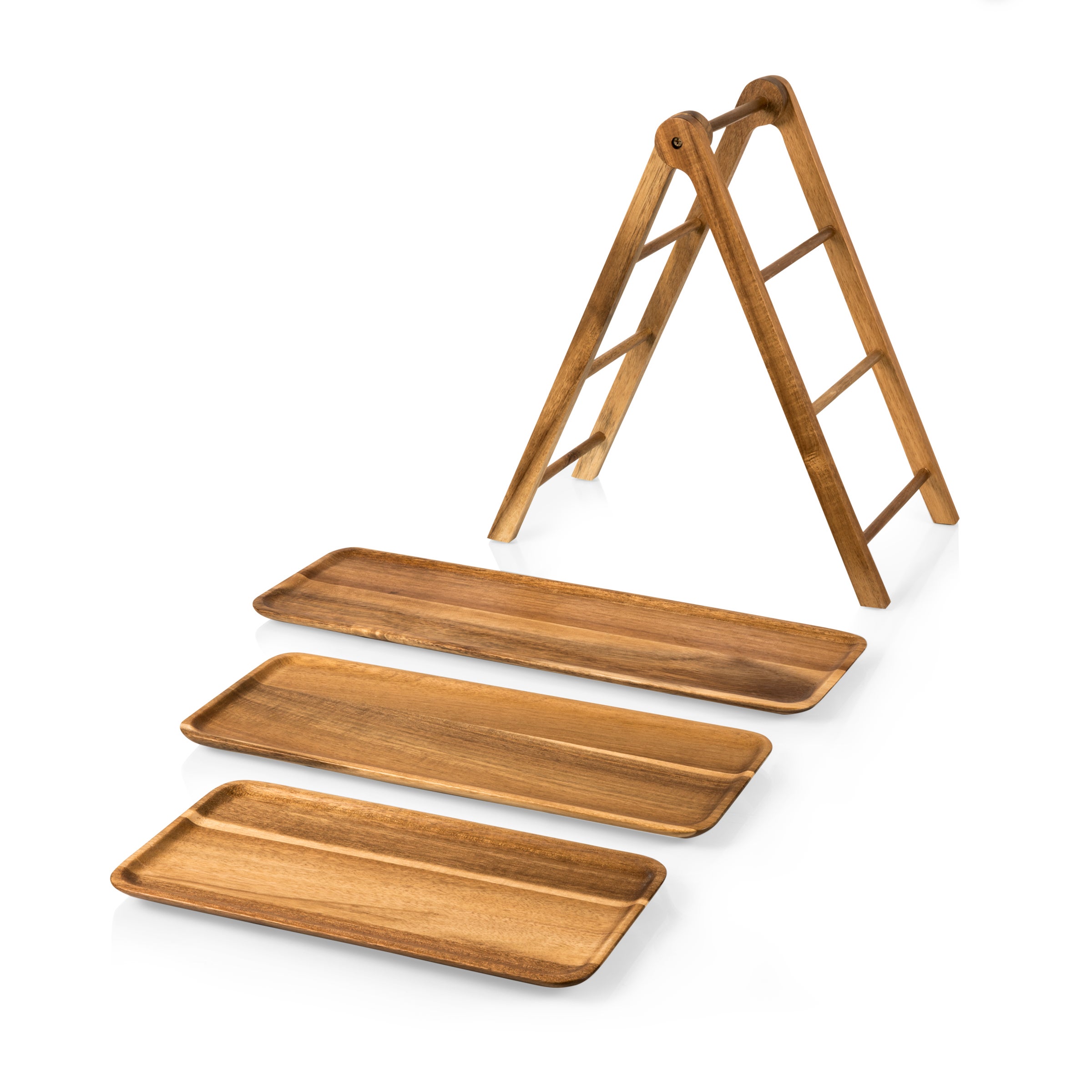 Serving Ladder - 3 Tiered Serving Station, acacia Wood