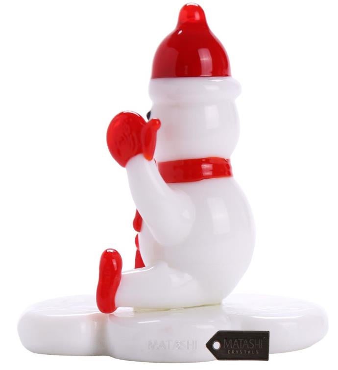 Decorative Christmas Glass Snowman Figurine