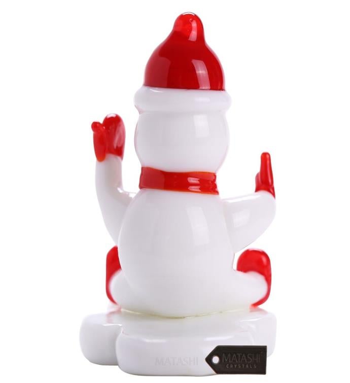Decorative Christmas Glass Snowman Figurine